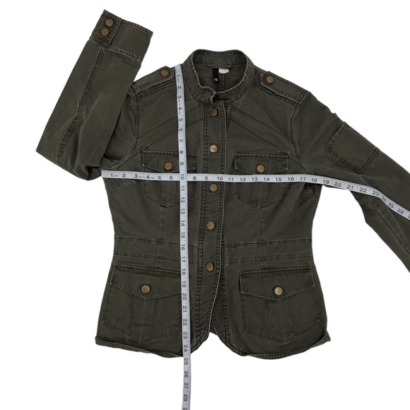 H&M Green Denim Jean Jacket Size 12 Women’s - Picture 5 of 7